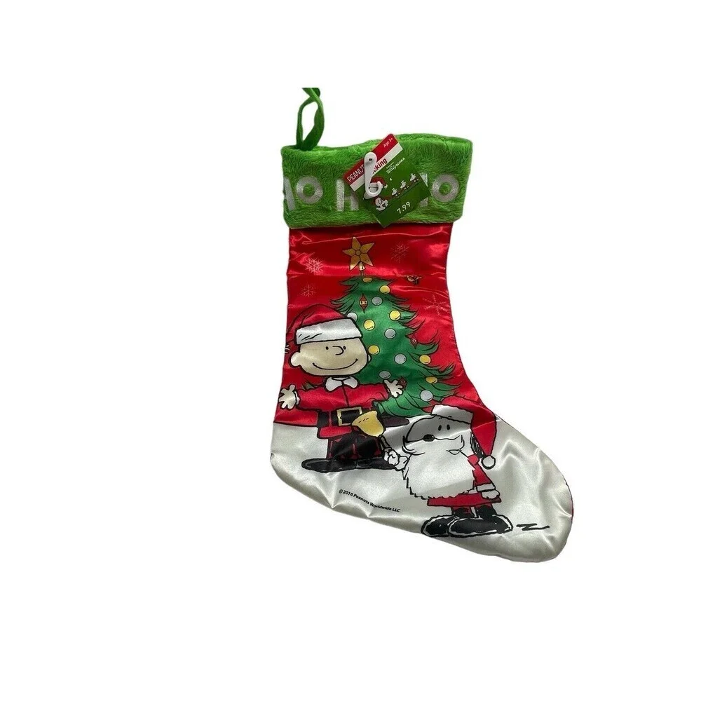 Vintage Peanuts Charlie Brown & Snoopy Ho Ho Ho Christmas Stocking
